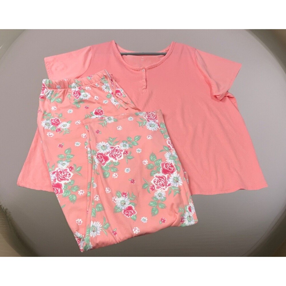 Croft & Barrow Women’s Pajama Set Coral Pink Size 3X